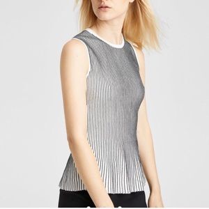 Theory stripe peplum tank top